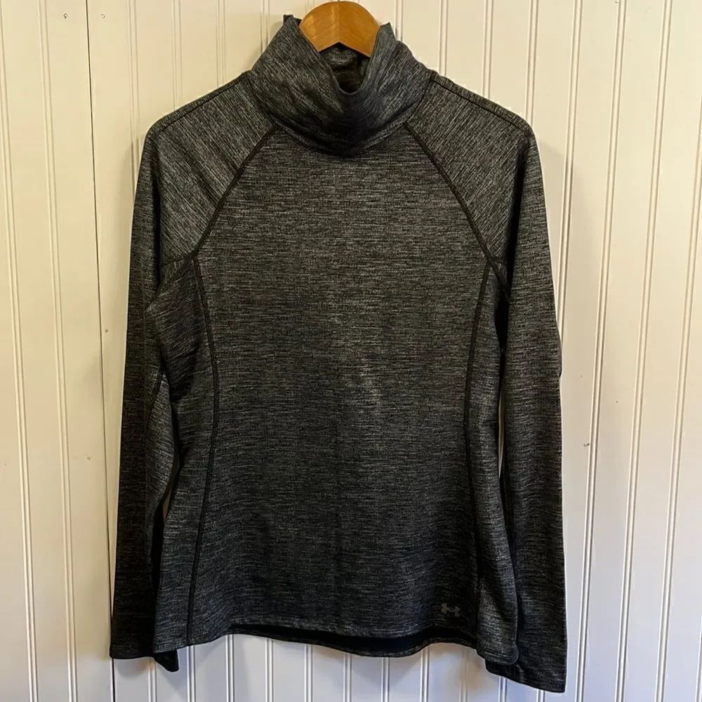 Under Armour dark gray shimmer mock neck pullover